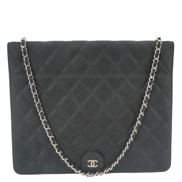 Chanel  Nubuck Quilted Leather Ipad Case Black - Picture 1 of 16